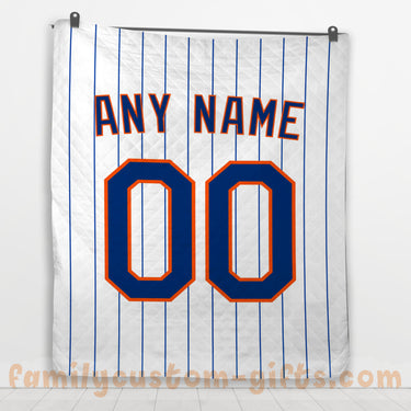 Custom Premium Quilt Blanket New York Jersey Baseball Personalized Quilt Gifts for Her & Him